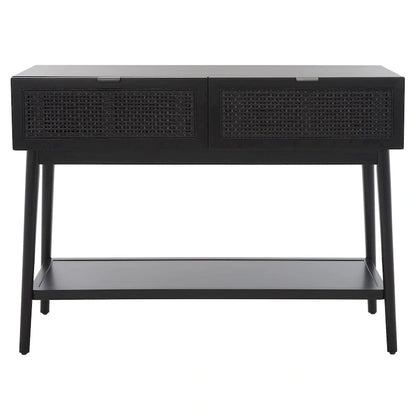 SAFAVIEH Capitola 2-Drawer Rattan Console Table - 42 In. W x 14 In. D x 31 In. H - 42Wx14Dx31H