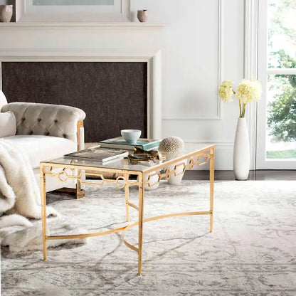SAFAVIEH Mihaiela Gold Leaf Retro Coffee Table - 41Wx24Dx22H