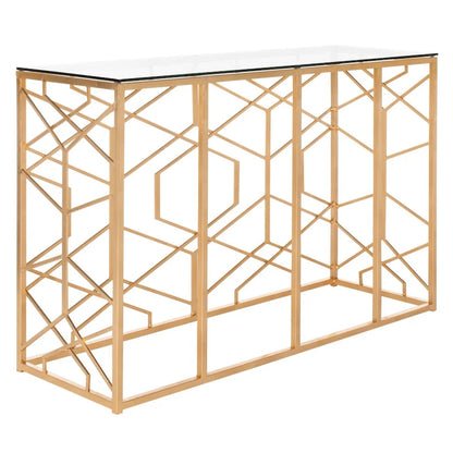 SAFAVIEH Couture Corrine Gold Leaf Console Table - 47 W x 15.5 L x 30 H - 47Wx16Dx30H