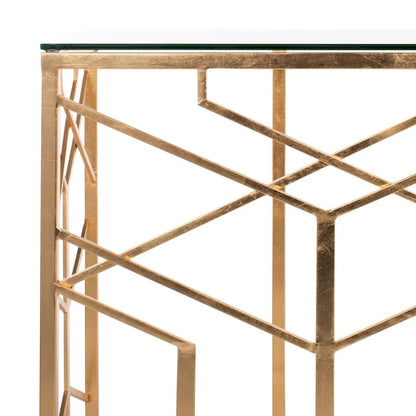 SAFAVIEH Couture Corrine Gold Leaf Console Table - 47 W x 15.5 L x 30 H - 47Wx16Dx30H
