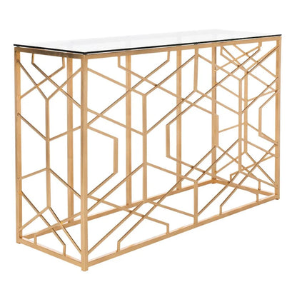 SAFAVIEH Couture Corrine Gold Leaf Console Table - 47 W x 15.5 L x 30 H - 47Wx16Dx30H