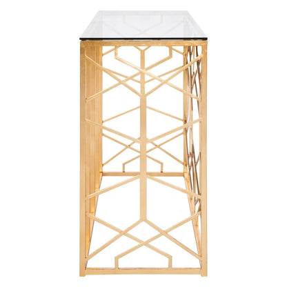 SAFAVIEH Couture Corrine Gold Leaf Console Table - 47 W x 15.5 L x 30 H - 47Wx16Dx30H
