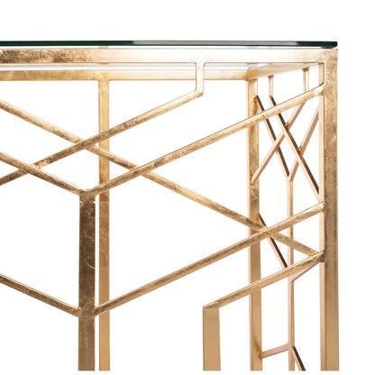 SAFAVIEH Couture Corrine Gold Leaf Console Table - 47 W x 15.5 L x 30 H - 47Wx16Dx30H