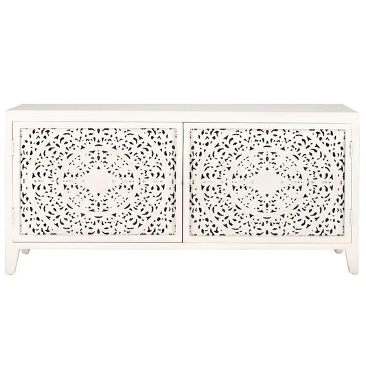 SAFAVIEH Ciji 2-Shelf 2-Door Media Stand (Fits Up To A 60 Flatscreen TV) - 55 In. W x 15 In. D x 26 In. H - 55Wx15Dx26H