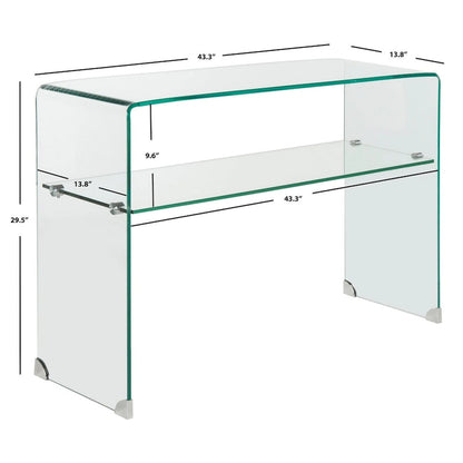 SAFAVIEH Hawa Clear Console Table - 43.3 x 13.8 x 29.5 - 43Wx14Dx30H