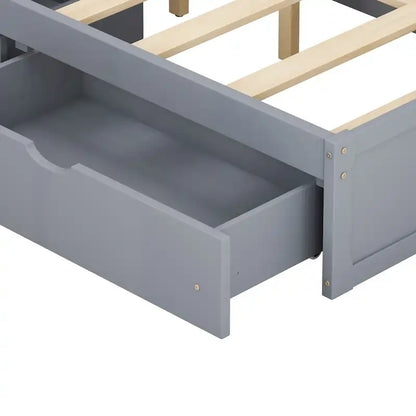 Multi-functional Full Size Bed with 4 Under-bed Portable Storage Drawers