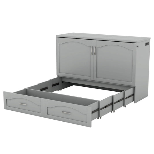Queen/Full Size Murphy Bed with drawer and a set of Sockets & USB Ports