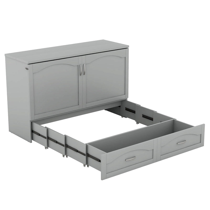 Queen/Full Size Murphy Bed with drawer and a set of Sockets & USB Ports