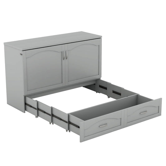 Queen/Full Size Murphy Bed with drawer and a set of Sockets & USB Ports
