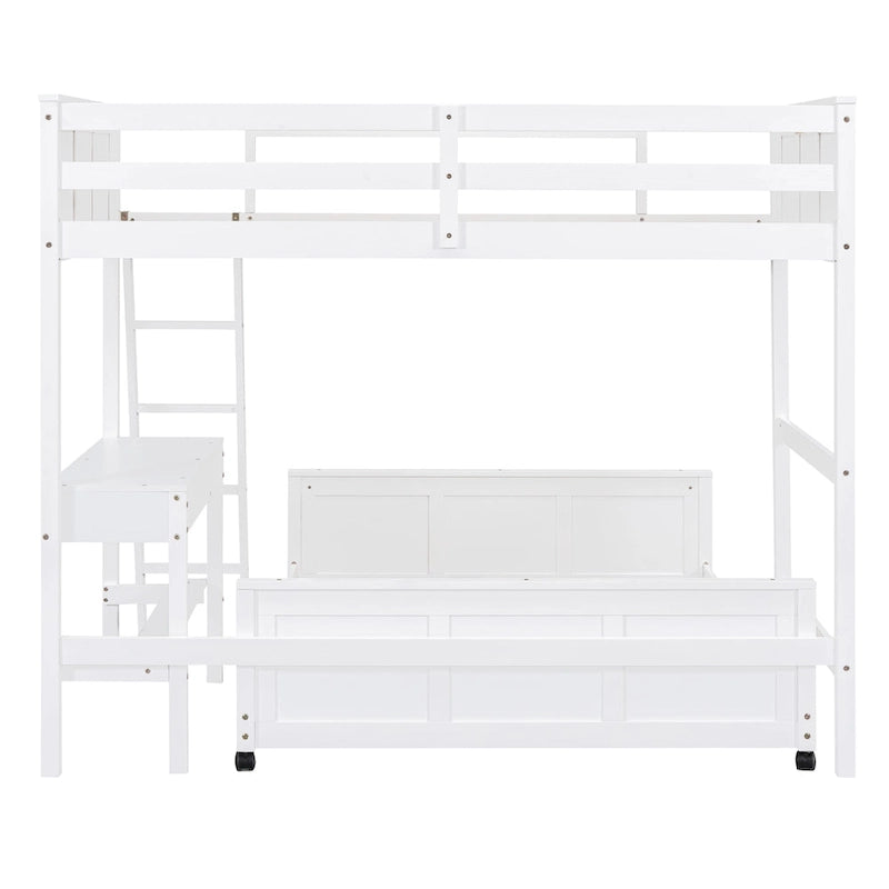 Full Over Full/Twin Over Full Bunk Bed with Desk