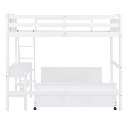 Full Over Full/Twin Over Full Bunk Bed with Desk