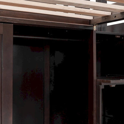 Double Twin Loft Beds with Wardrobes and Staircase