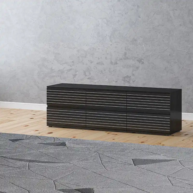 63 Multipurpose 6-Drawer Dresser and Television Stand Enertainment