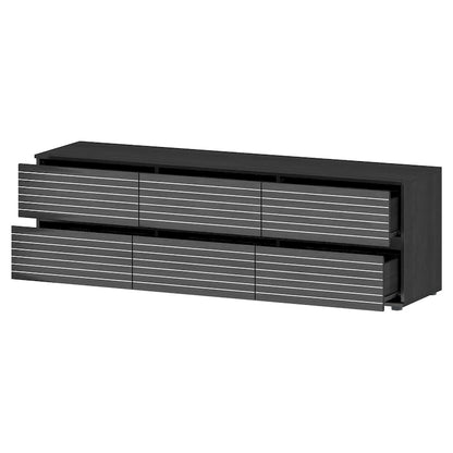 63 Multipurpose 6-Drawer Dresser and Television Stand Enertainment