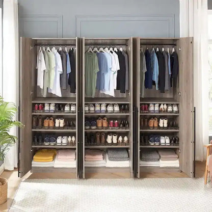 Manhattan Comfort Lee Modern 3.0 Freestanding Wardrobe Closet Armoire Set of 3