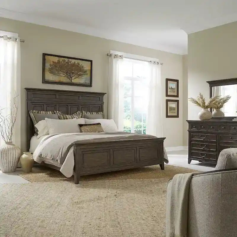 Paradise Valley Saddle Brown Panel Bed Frame - 2 Size Options