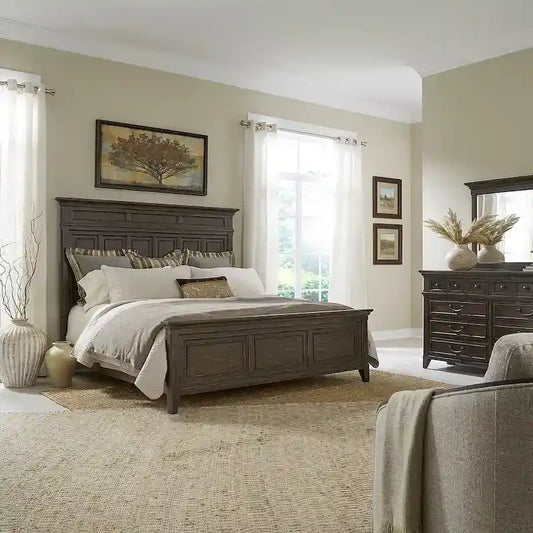 Paradise Valley Saddle Brown Panel Bed Frame - 2 Size Options