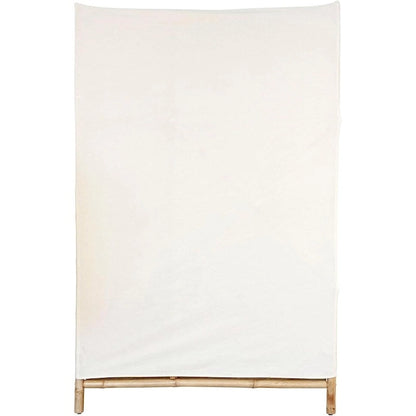 Bamboo Wardrobe Closet Organizer with Shelves and Fabric Cover