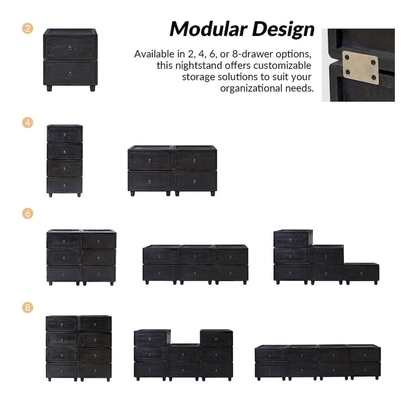 Greg Transitional 2 - Drawer Nightstand with Multiple Configurations by HULALA HOME