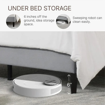 Eleanor Upholstered Platform Bed Frame with Vertical Stripe Headboard