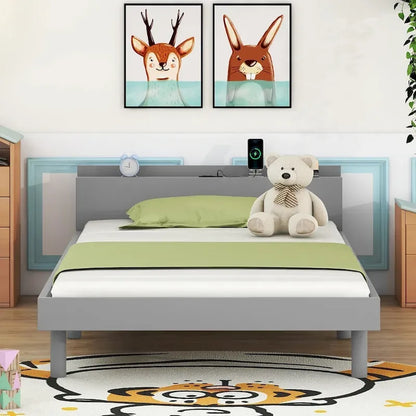 Modern Design Platform Bed with Built-in USB Port