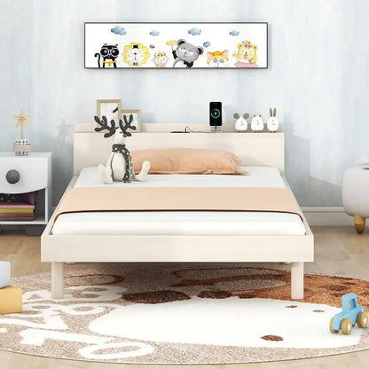 Modern Design Platform Bed with Built-in USB Port