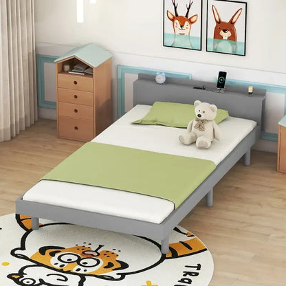 Modern Design Platform Bed with Built-in USB Port