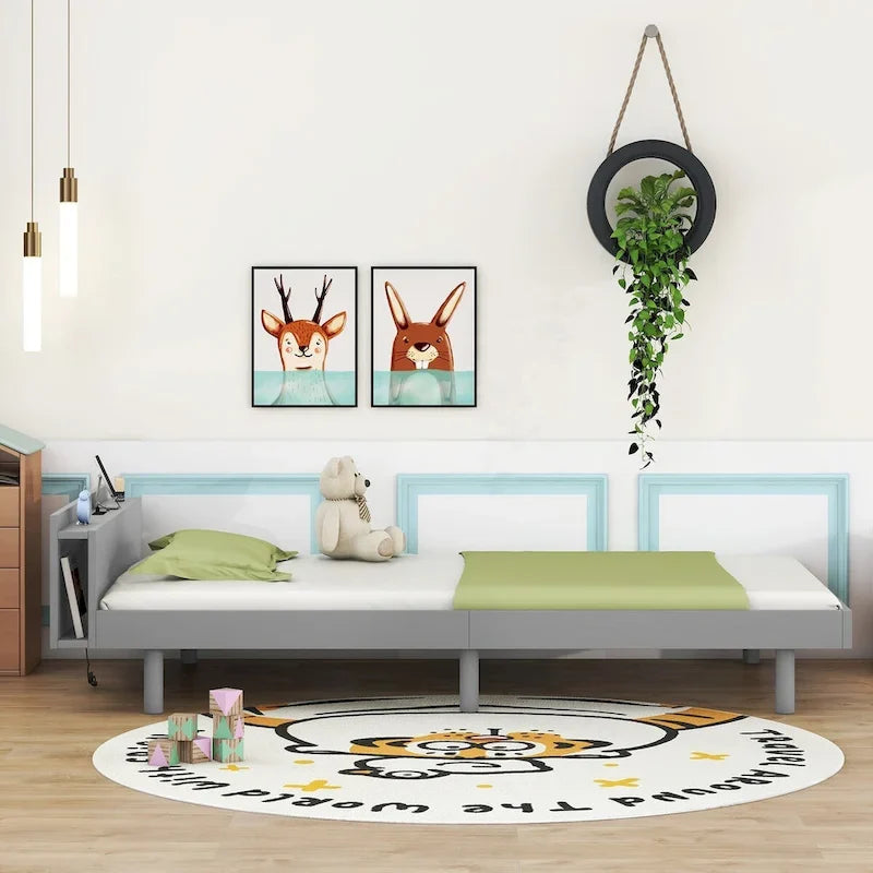 Modern Design Platform Bed with Built-in USB Port