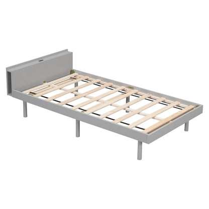 Modern Design Platform Bed with Built-in USB Port