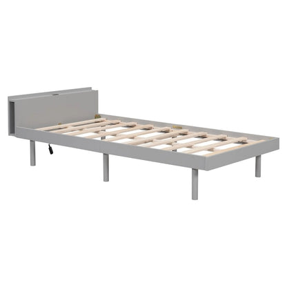 Modern Design Platform Bed with Built-in USB Port