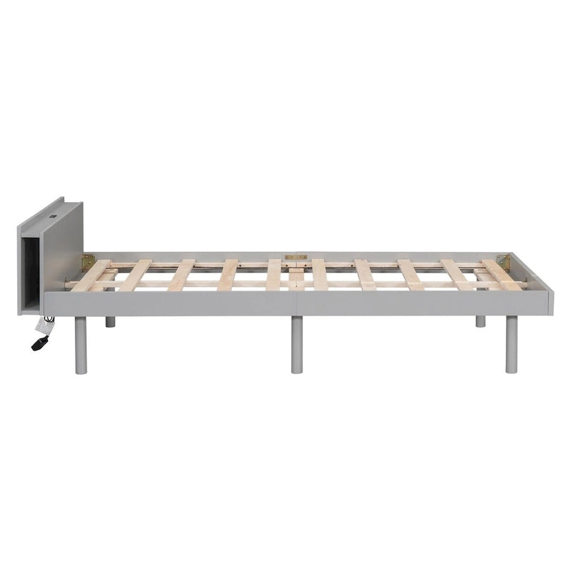 Modern Design Platform Bed with Built-in USB Port