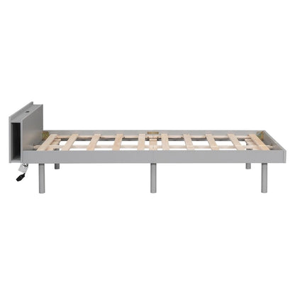 Modern Design Platform Bed with Built-in USB Port