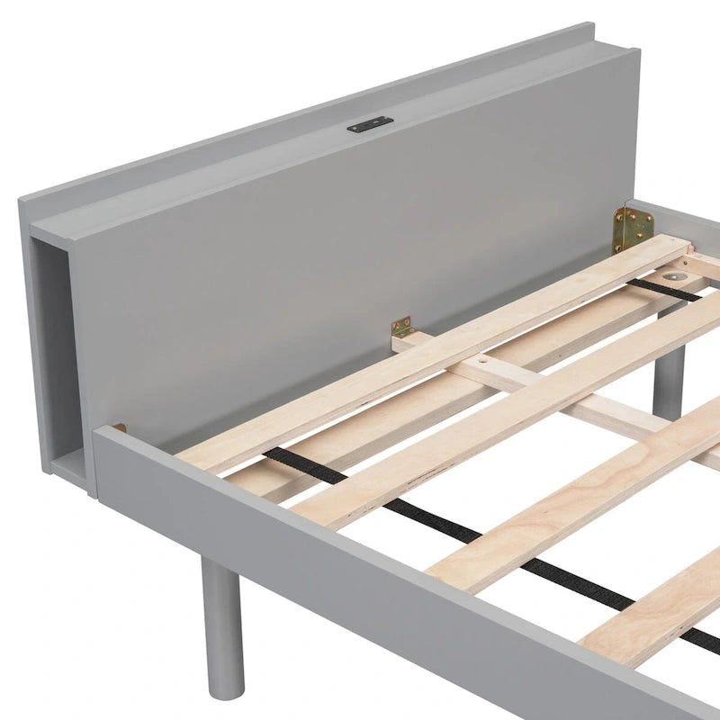 Modern Design Platform Bed with Built-in USB Port