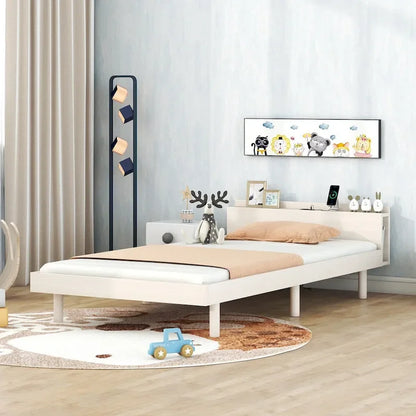 Modern Design Platform Bed with Built-in USB Port