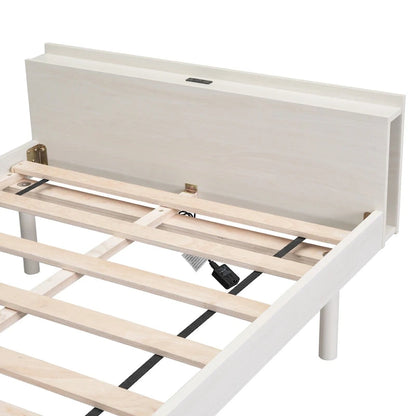 Modern Design Platform Bed with Built-in USB Port