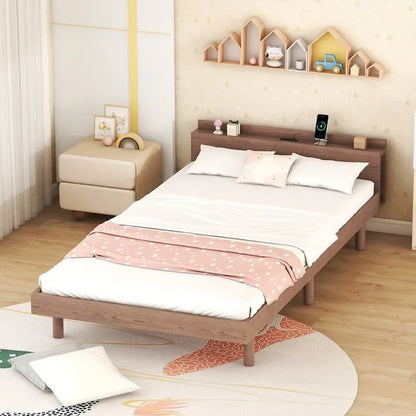 Modern Design Platform Bed with Built-in USB Port
