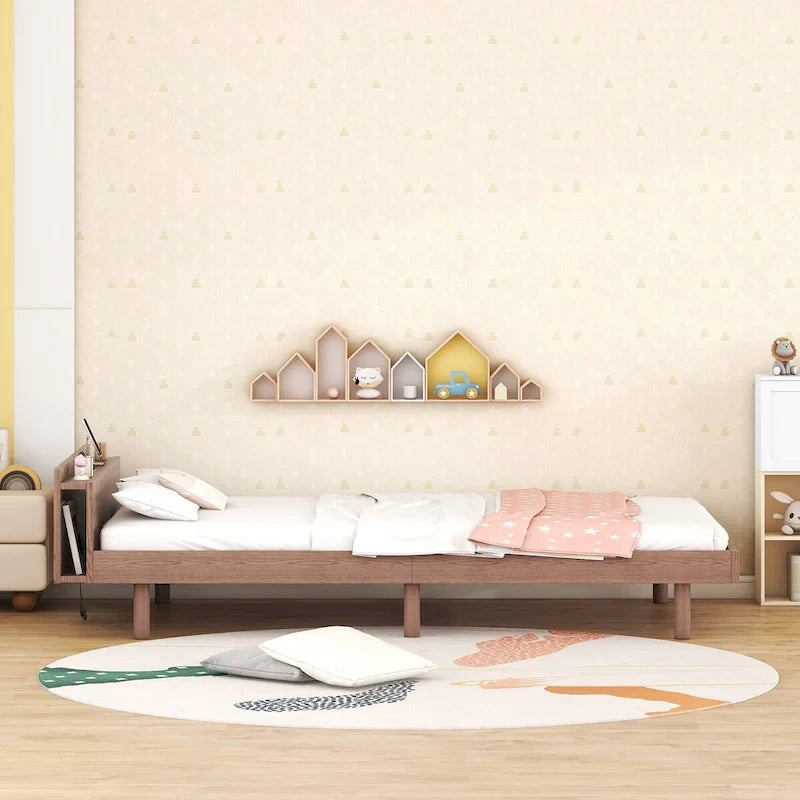 Modern Design Platform Bed with Built-in USB Port