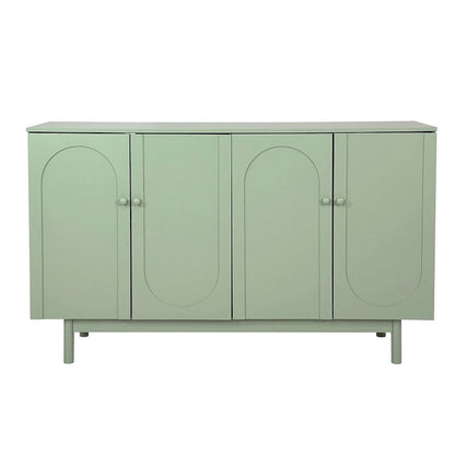 4-Door Wood Storage Cabinet with Legs and Adjustable Shelf
