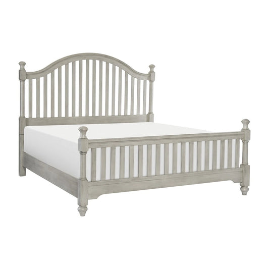 Light Gray Finish 3pc Bedroom Set Bed Chest Nightstand