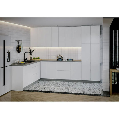 Kitchen Harmony Collection White Gloss & Gray Color Base Size 8x10Ft Wide - 126x96