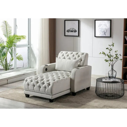 Clihome Tufted Reclining Chaise Lounge