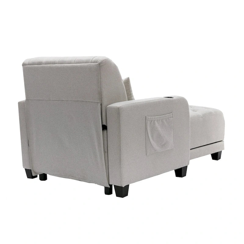 Clihome Tufted Reclining Chaise Lounge