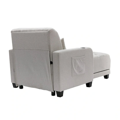 Clihome Tufted Reclining Chaise Lounge