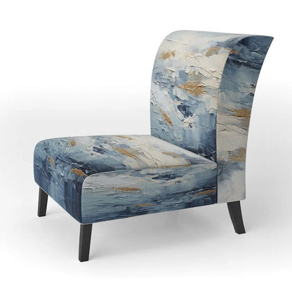 Designart Beach Scandinavian Solitude III Upholstered Abstract Accent Chair and Nautical & Coastal Arm Chair - Multiple Color