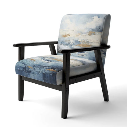 Designart Beach Scandinavian Solitude III Upholstered Abstract Accent Chair and Nautical & Coastal Arm Chair - Multiple Color