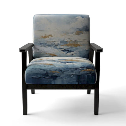 Designart Beach Scandinavian Solitude III Upholstered Abstract Accent Chair and Nautical & Coastal Arm Chair - Multiple Color