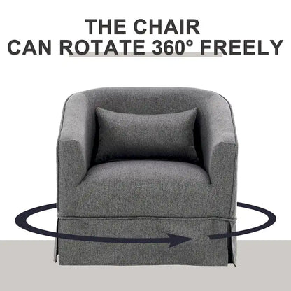 Swivel Barrel Chair With Ottoman