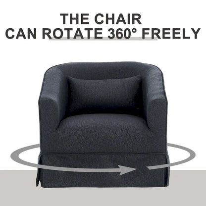 Swivel Barrel Chair With Ottoman