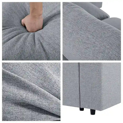 Modern U-Shape Sectional Sofa, 2 Large Chaise with Removable Ottomans