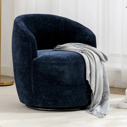 Small Swivel Accent Chair Comfy Round 360 Chenille Swivel Chair for Living Room Modern Round Accent Arm Chairs